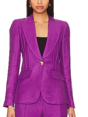 White House Black Market Violet Single-Button Blazer